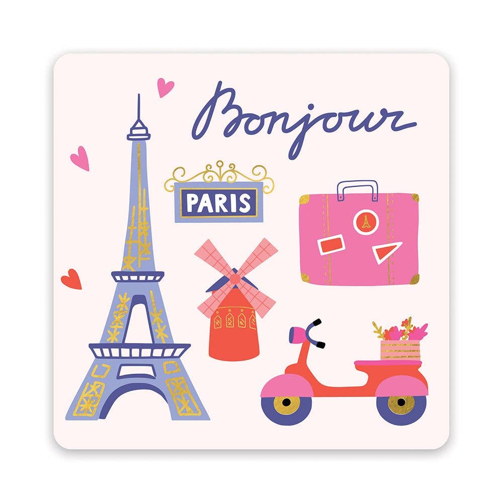 Rues de Paris Mini Note Card Set with Stickers