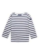 Saint James MINQUIERS KIDS - Authentic Breton Shirt for Kids in Soft Cotton (WHITE / NAVY)