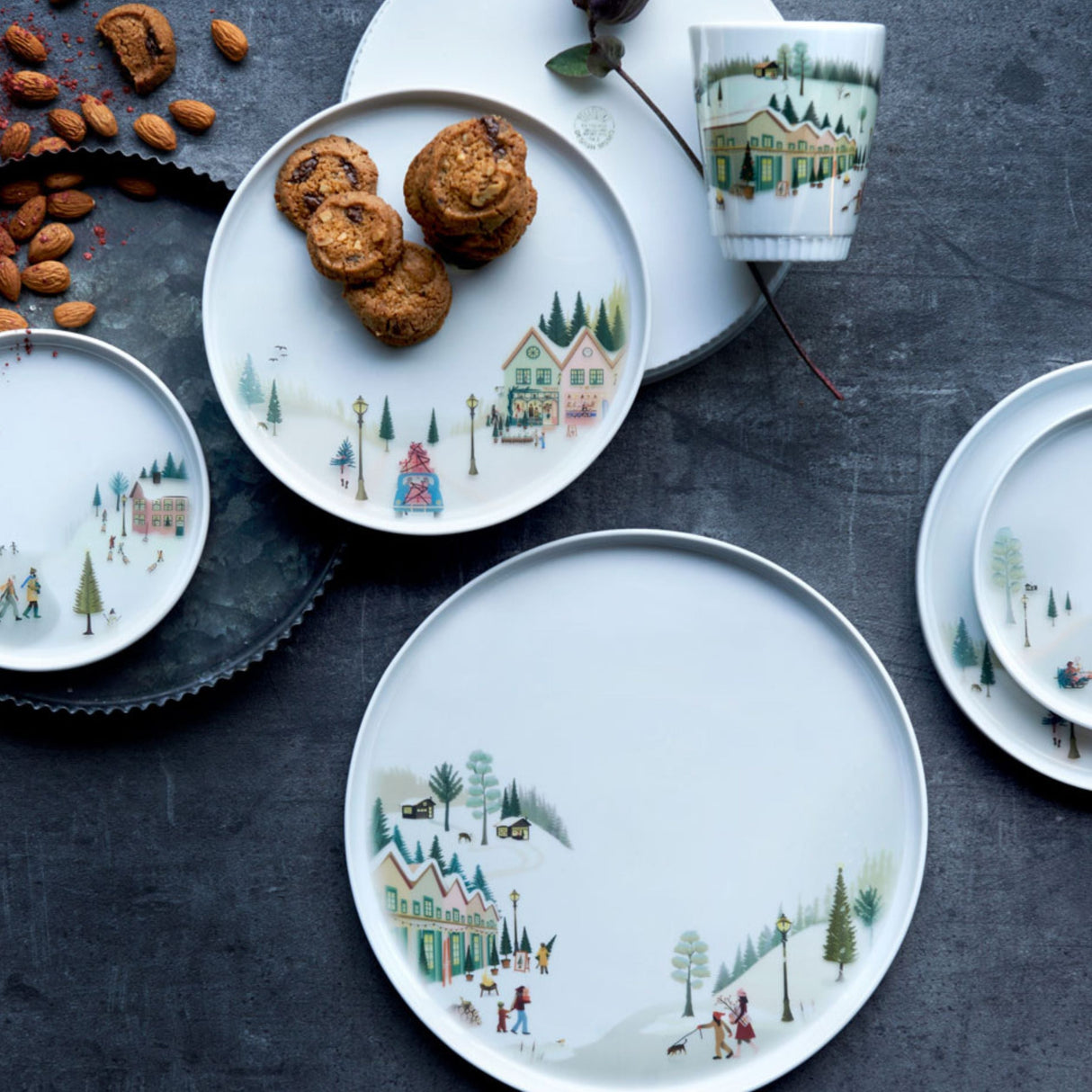 Pillivuyt Winter Decor Toulouse Plate 10", Set of 4