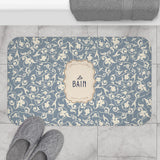Le Bain Vintage Floral Bath Mat, Grey-Blue Pattern