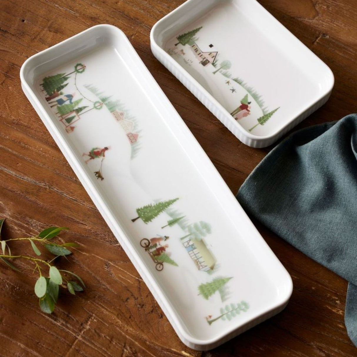 Pillivuyt Winter Decor Plisse Tapas 7 x 4.5", Set of 4