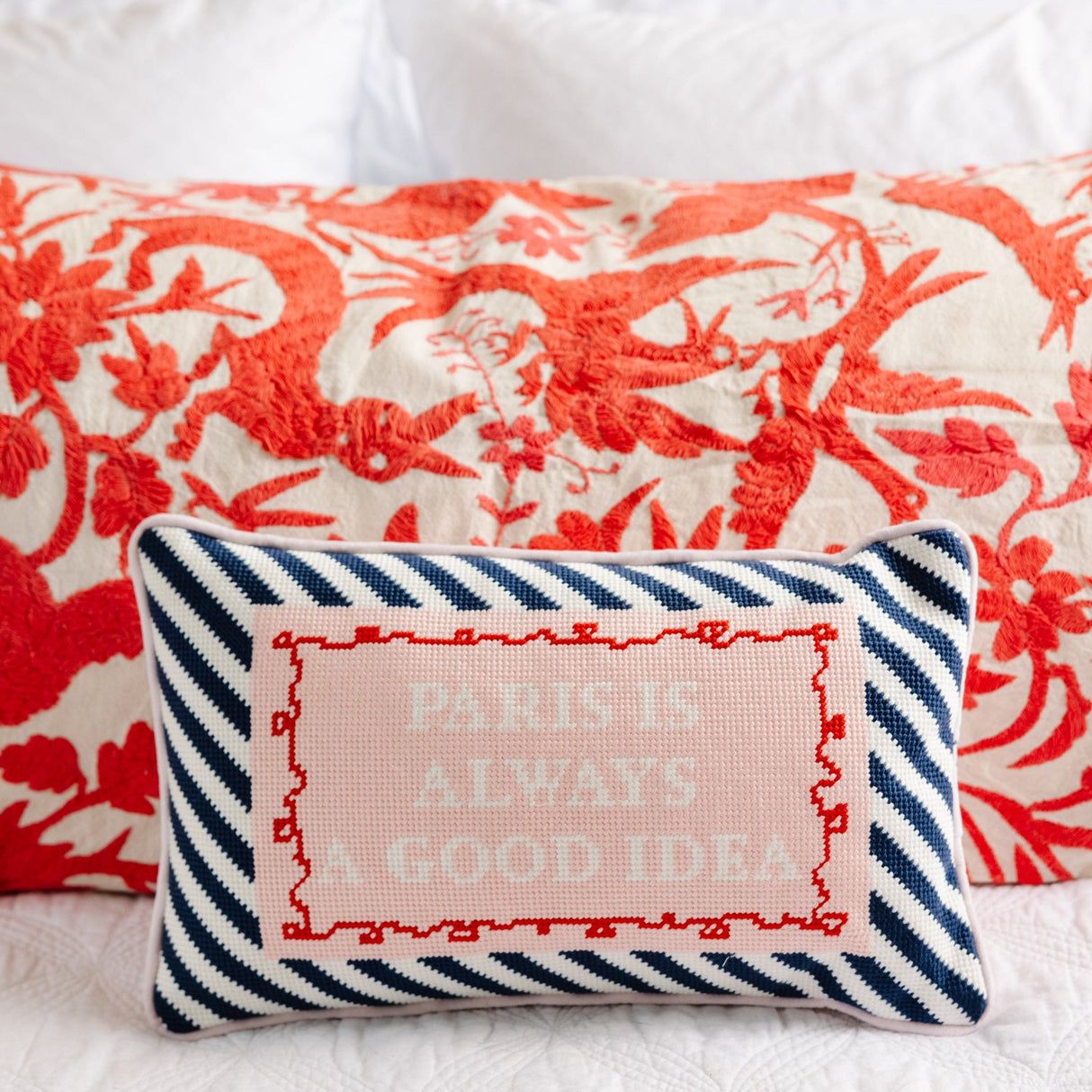 Paris is always a Good idea Needlepoint Pillow