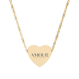 Engraved Heart AMOUR Necklace