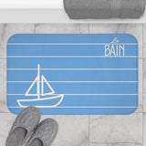 Nautical Baby Blue “Le Bain” Bath Mat