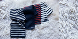 Saint James DUGUAY - Striped Scarf in Comfortable Wool Blend (IVORY / NAVY)