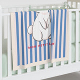 Blue Striped Baby Blanket - My Little Bunny