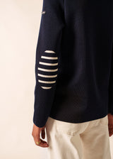 Saint James BREGANCON - Breton Sweater with Jacquard Elbow Patch for Women (NAVY)