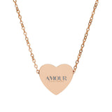 Engraved Heart AMOUR Necklace