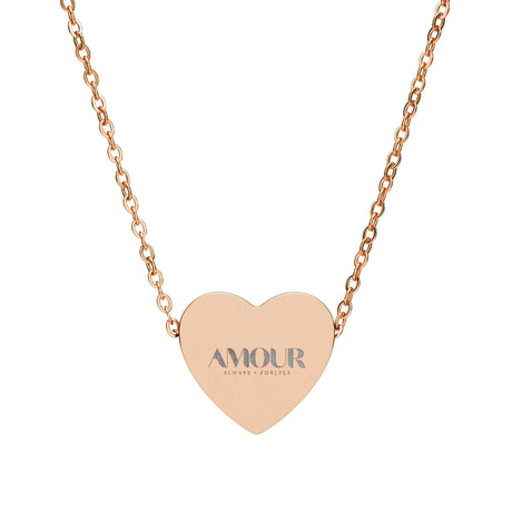 Engraved Heart AMOUR Necklace