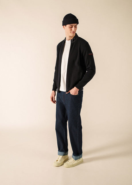 Saint James NAVIGATEUR - Comfortable Knit Cardigan with Zip (NAVY)