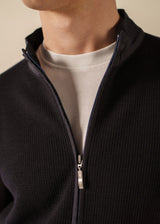 Saint James NAVIGATEUR - Comfortable Knit Cardigan with Zip (NAVY)