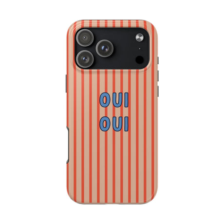 'OUI OUI' RED Striped iPhone Case