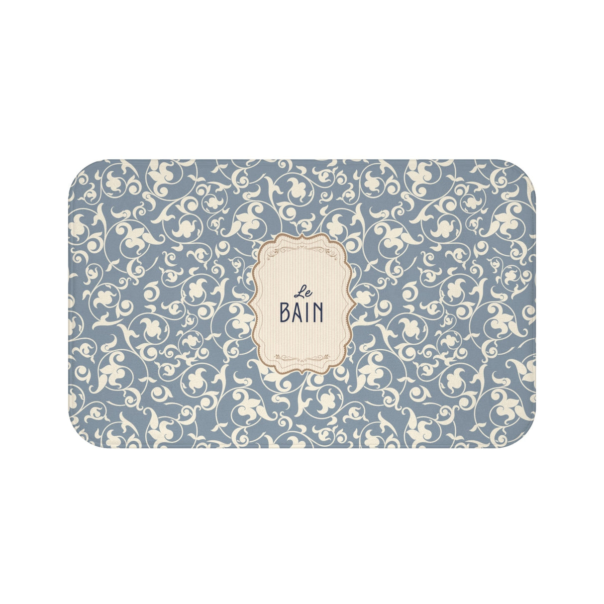 Le Bain Vintage Floral Bath Mat, Grey-Blue Pattern