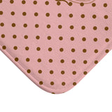 Polka Dot "Le Bain" Bath Mat — Pink & Brown Bathroom Rug