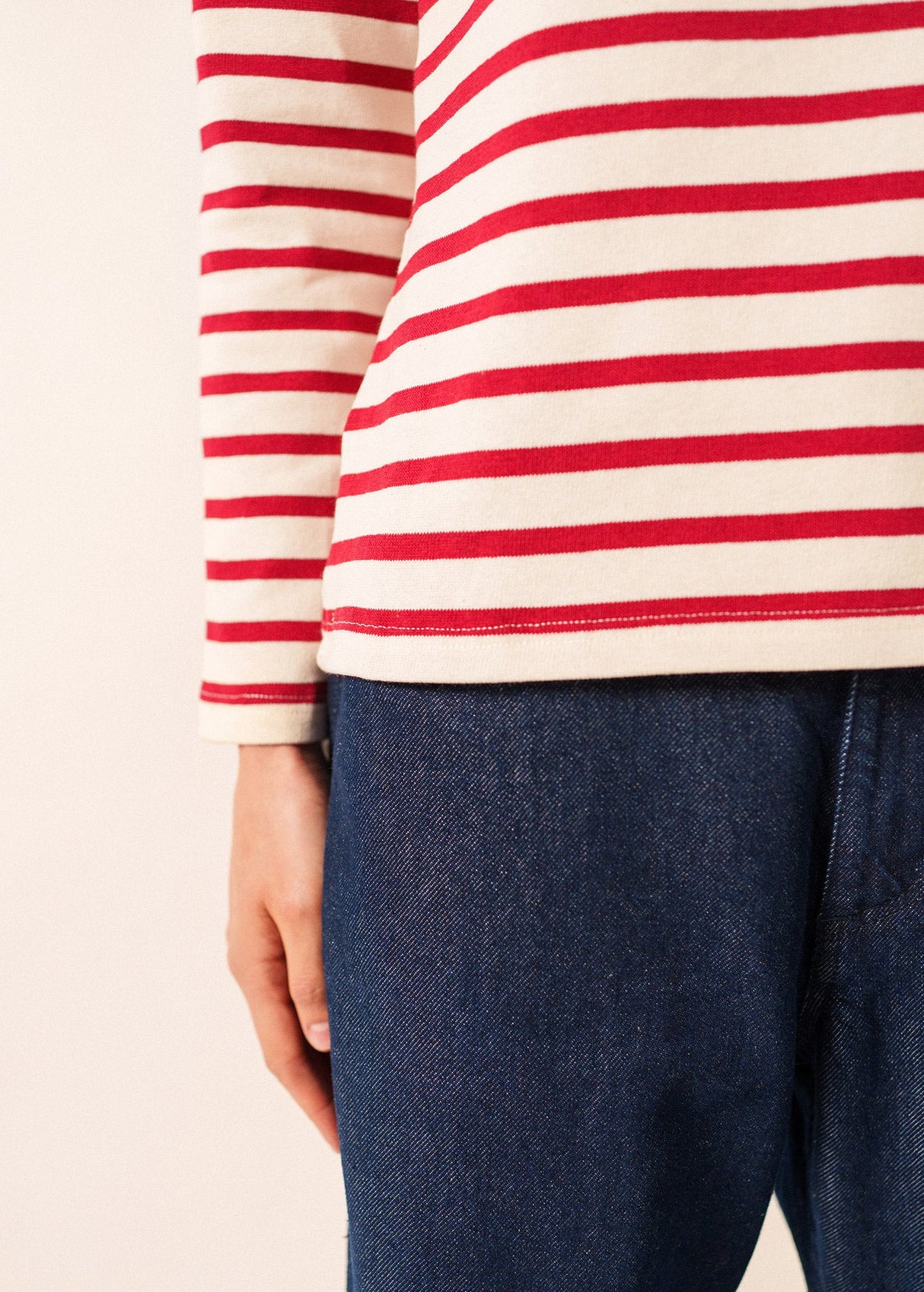 Saint James MERIDAME II - Authentic Breton Shirt | Heavyweight Cotton | Women Fit (ECRU / MAROON)