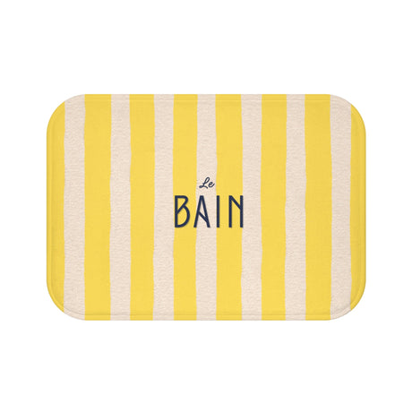 Le Bain Yellow Stripe Bath Mat — French Bathroom Floor Rug