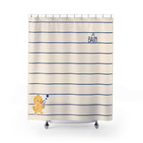 Rubber Duck Striped Shower Curtain — 'Le Bain' Kid's Bathroom Decor