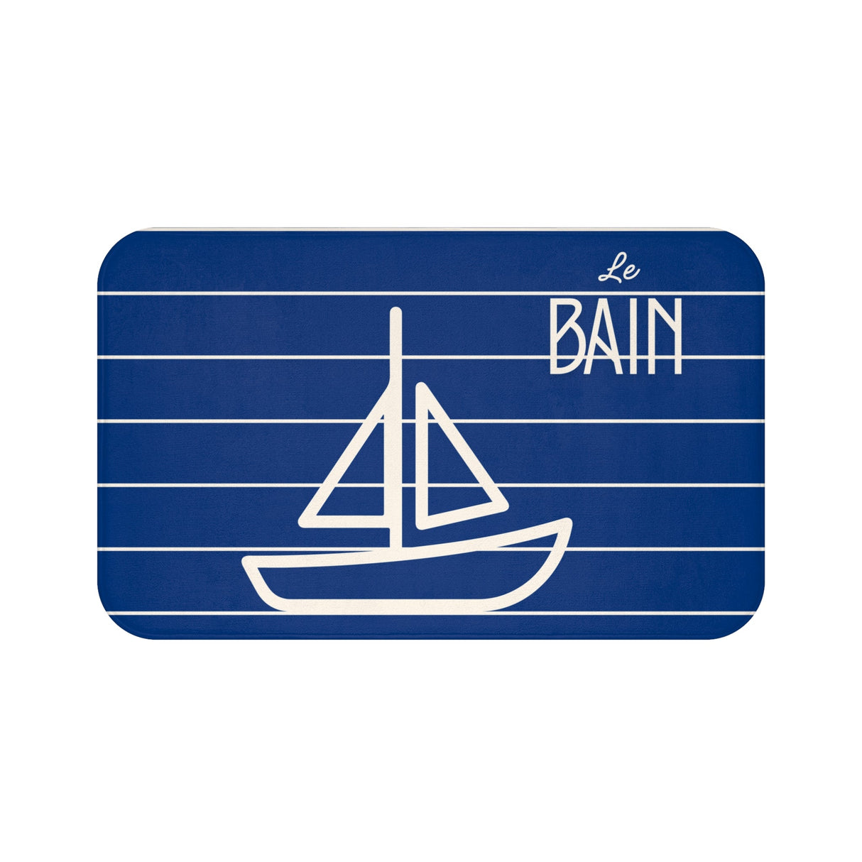 Nautical Blue “Le Bain” Bath Mat