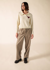 PORTUNE Sweater (IVORY / BURGUNDY)