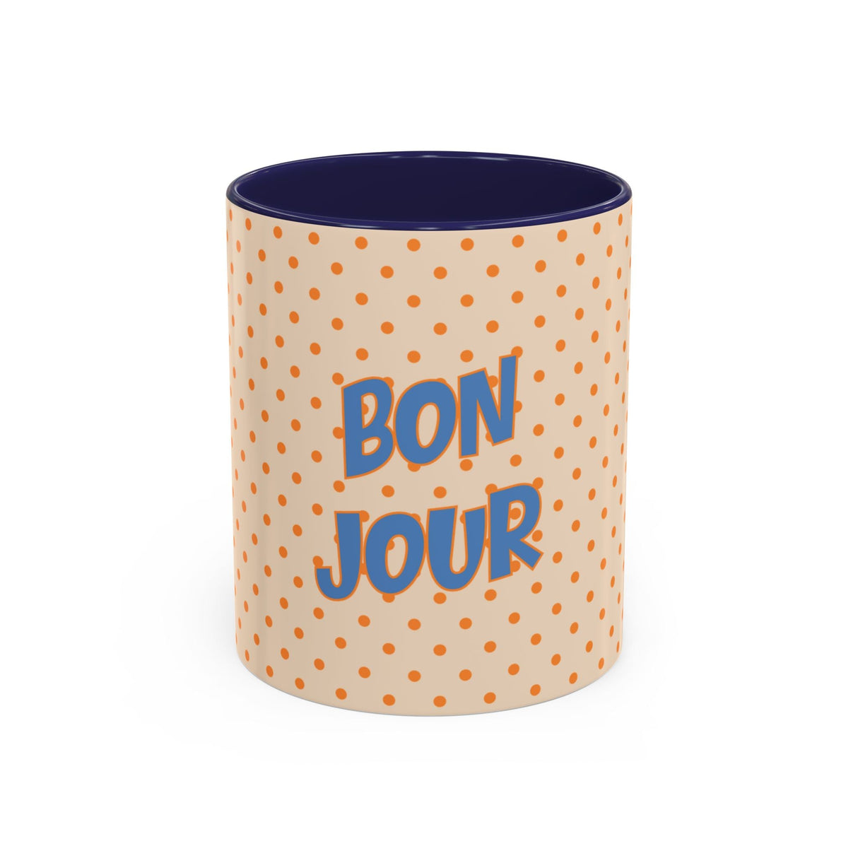 Bonjour Polka Dot Coffee Mug