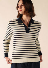 FIQUEFLEUR Sweater (IVORY / NAVY)