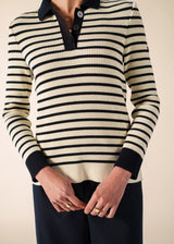 FIQUEFLEUR Sweater (IVORY / NAVY)