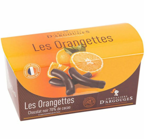 Chevalier d'Argouges candied orange peels with dark chocolate