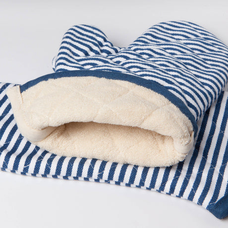 Superior Royal Blue Narrow Stripe Oven Mitt