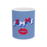 Femme Kiss Ceramic Mug, Sky Blue