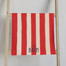 Le Bain Coral Red Striped Hand Towel