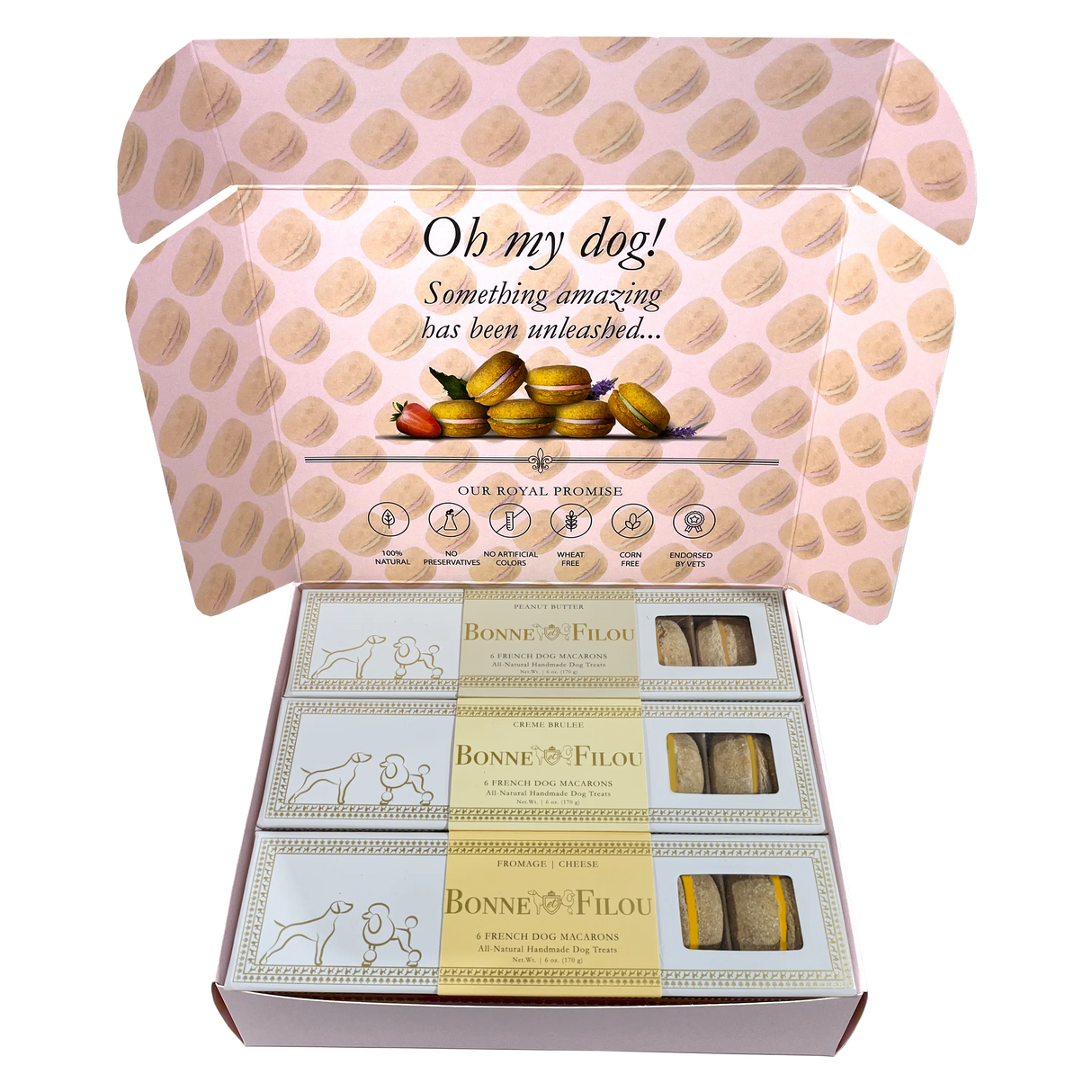 Dog Macaron Combo Gift Box (18 French Dog Macarons)