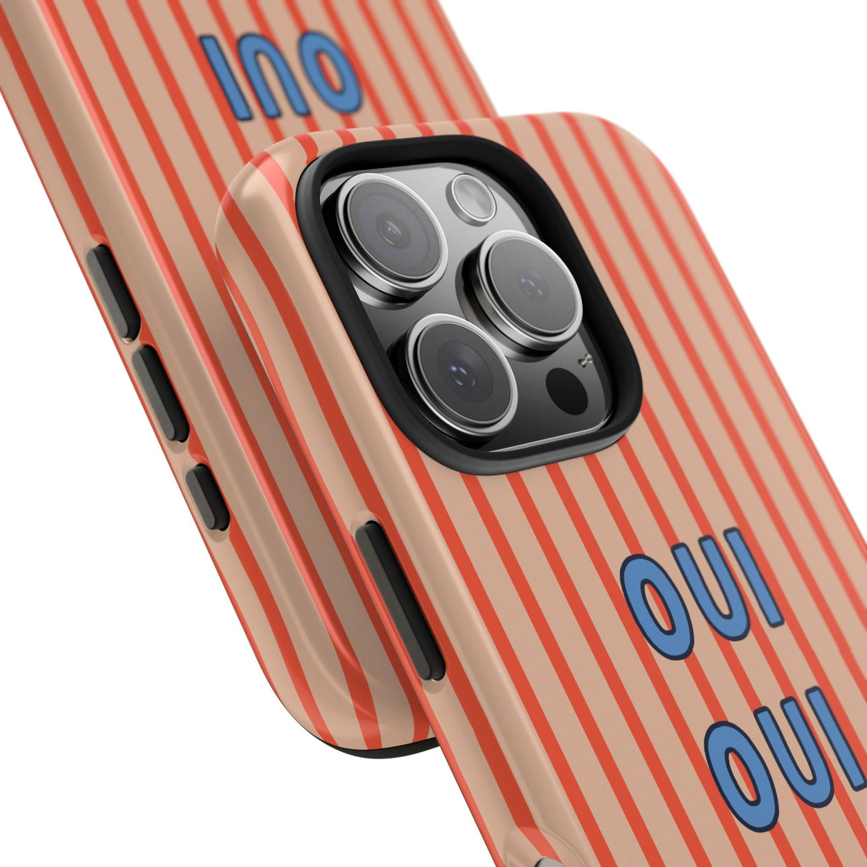 'OUI OUI' RED Striped iPhone Case