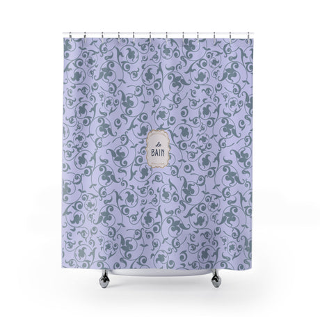 Lilac  'Le Bain' Elegant Floral Shower Curtain | Vintage Bath Decor