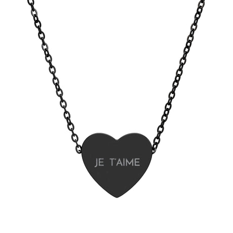 Heart Necklace - "Je T'aime"  Jewelry for Lovers
