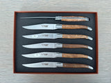 Laguiole en Aubrac Luxury Steak/Table Knives 6-Piece Set With Teak Wood Handles