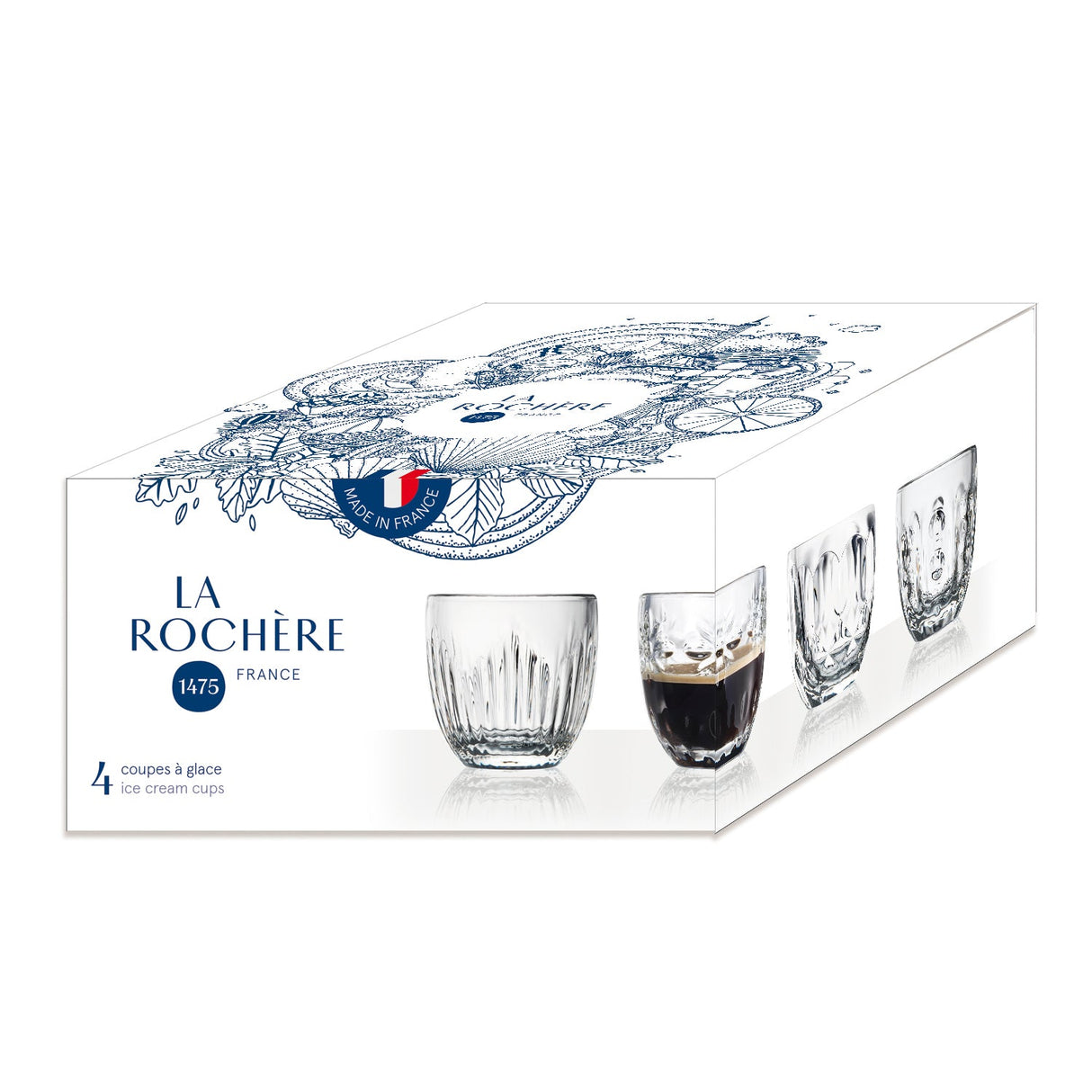 Troquet Assorted Tumblers Set -4 by La Rochere