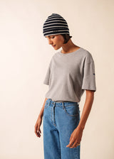 Saint James CARTIER - Nautical Striped Wool Blend Beanie (NAVY / IVORY)