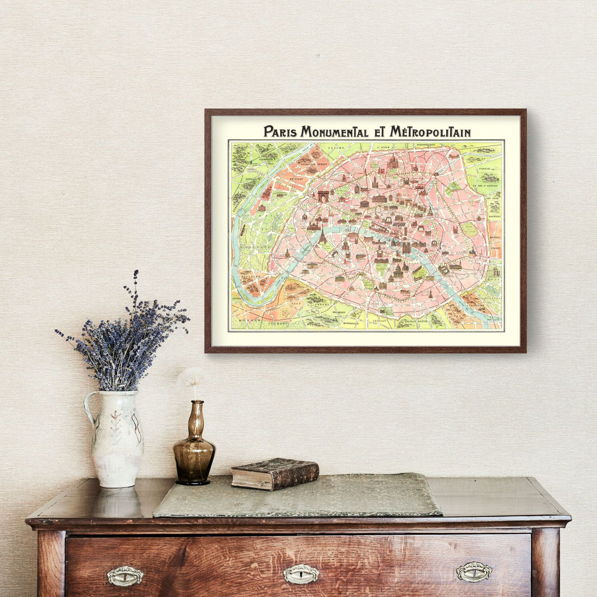 Vintage Map of Paris, France 1911