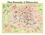 Vintage Map of Paris, France 1911