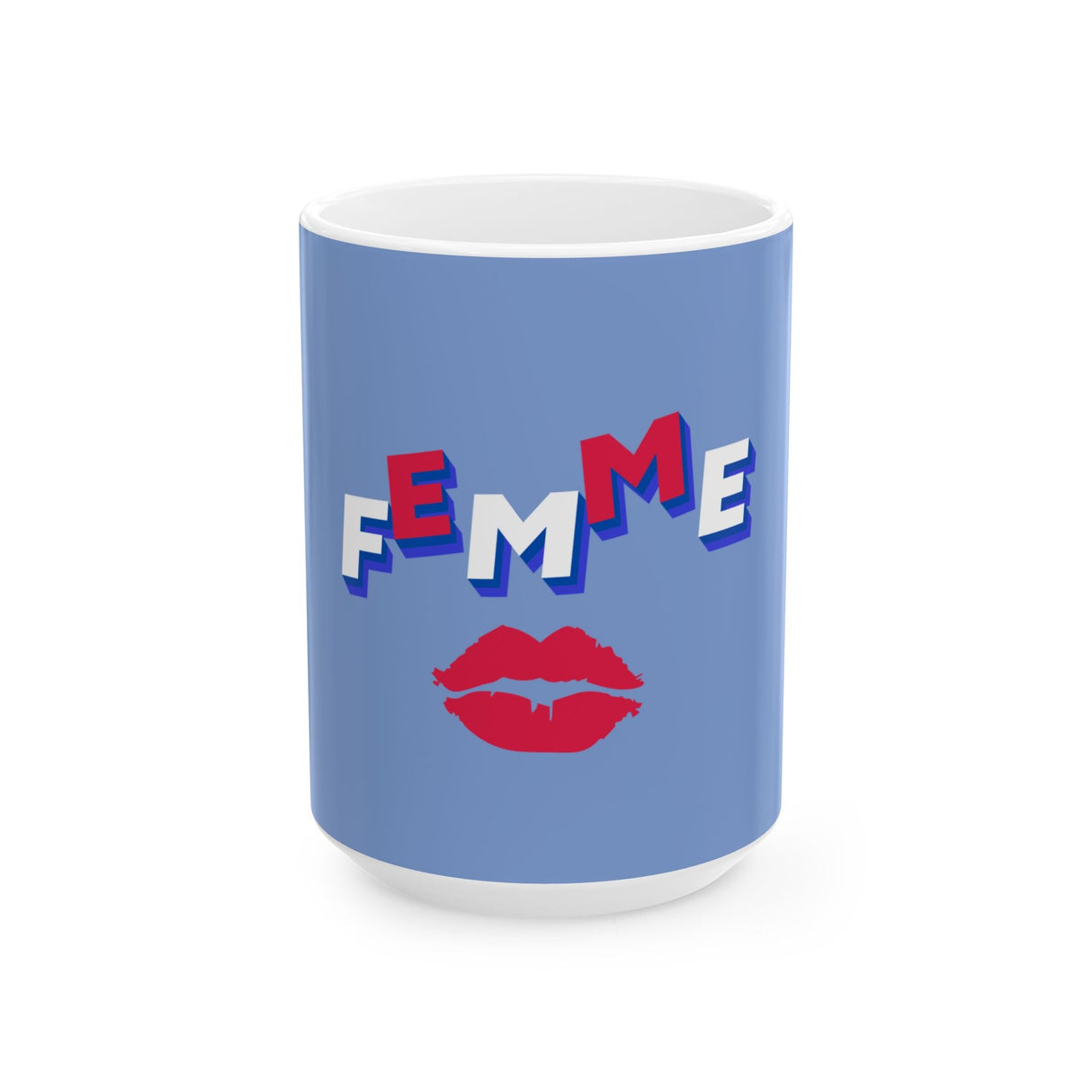 Femme Kiss Ceramic Mug, Sky Blue