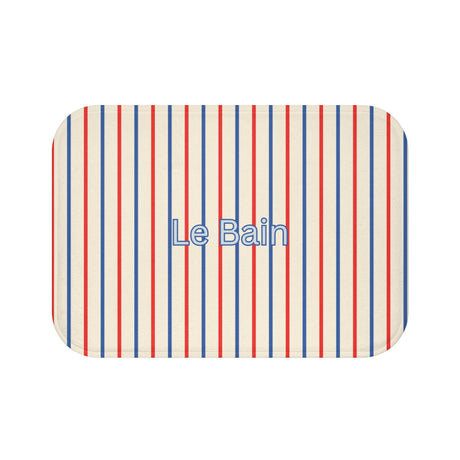 Le Bain Tricolor Striped Bath Mat, Crean