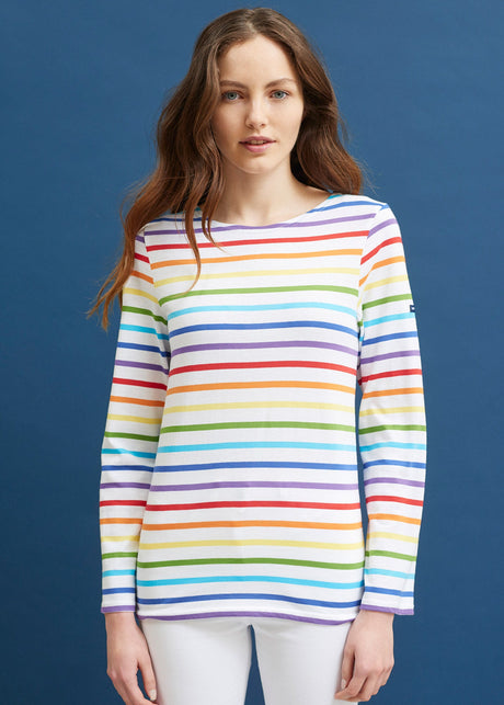 Saint James MINQUIERS PRIDE - Rainbow Striped Shirt | Soft Cotton | Men Fit (MULTICO)