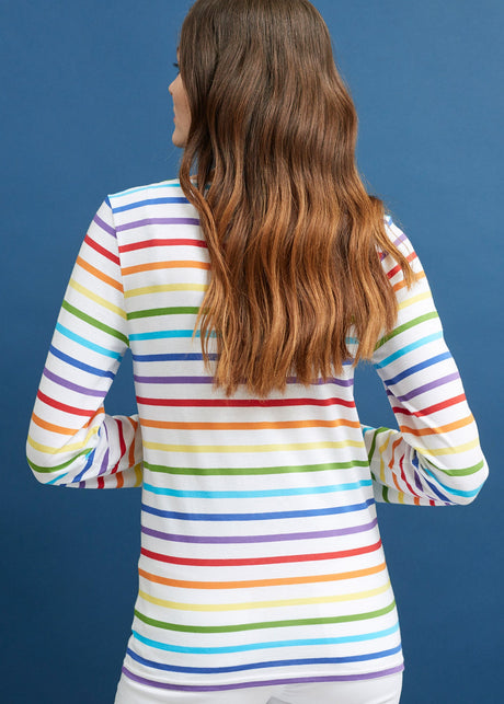 Saint James MINQUIERS PRIDE - Rainbow Striped Shirt | Soft Cotton | Men Fit (MULTICO)