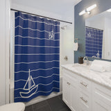 Nautical Blue 'Le Bain' Shower Curtain