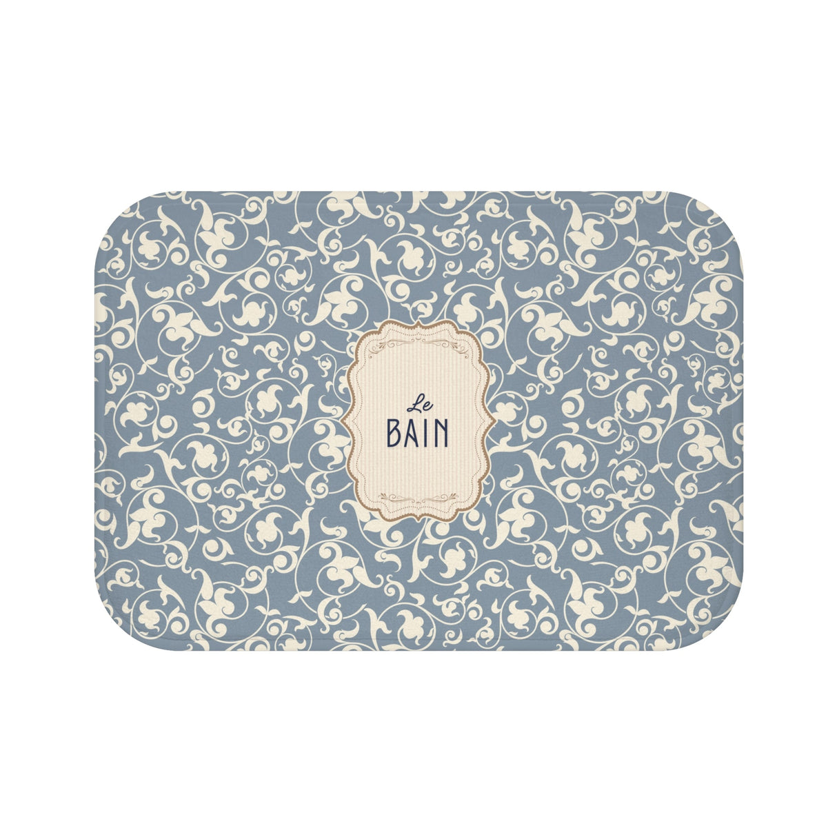 Le Bain Vintage Floral Bath Mat, Grey-Blue Pattern