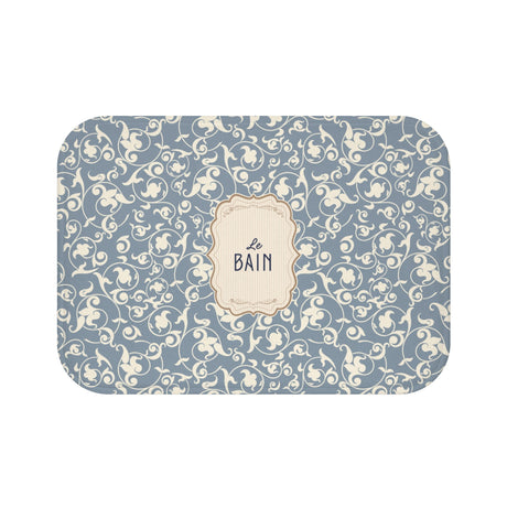Le Bain Vintage Floral Bath Mat, Grey-Blue Pattern