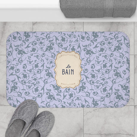 Le Bain French Blue Floral Bath Mat