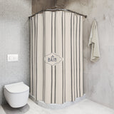 Shower Curtain — Grey Striped French 'Le Bain' Bathroom Decor