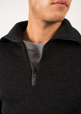 COTENTIN - Quarter Zip Trucker Sweater (DARK GRAY)