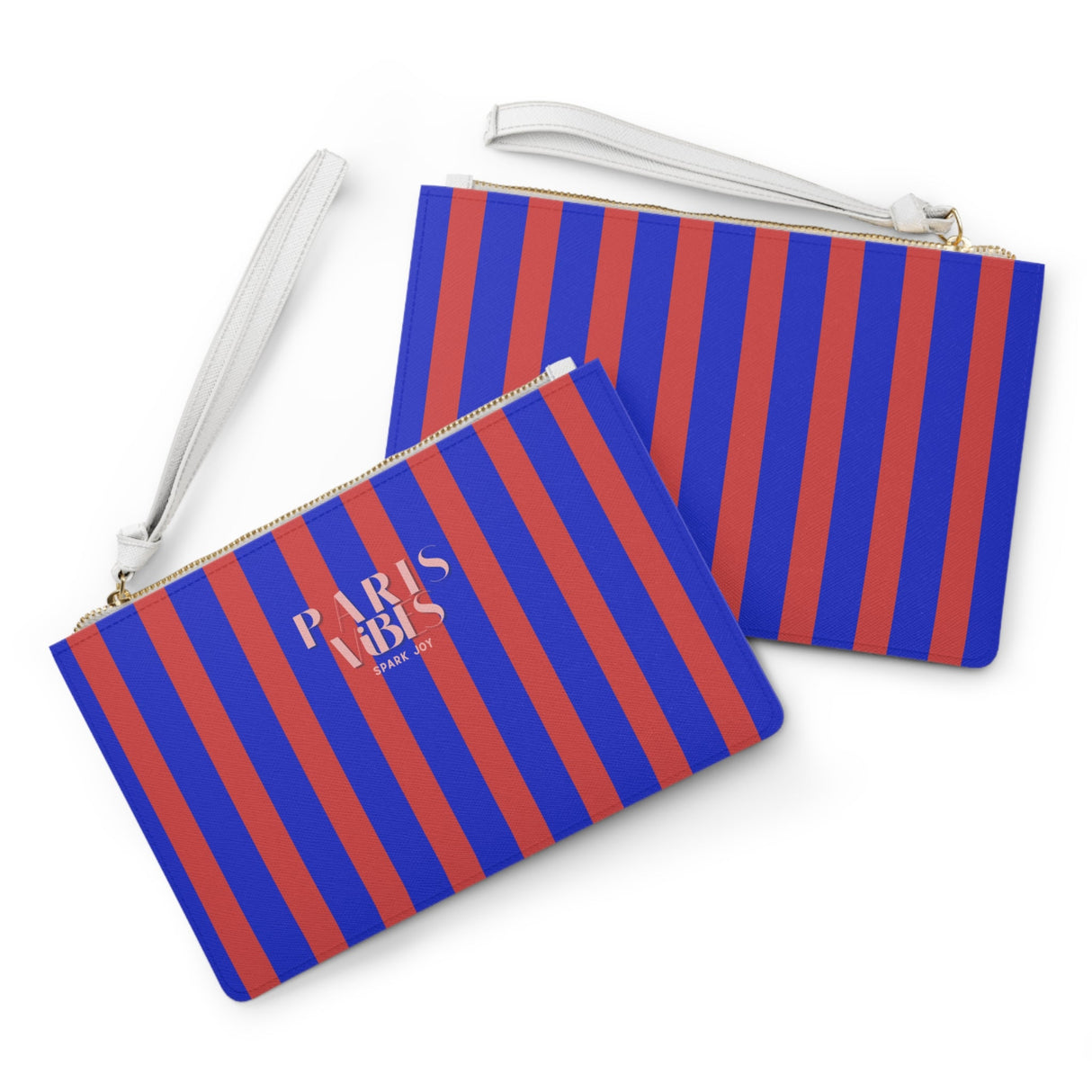 PARIS VIBES Blue Stripe Clutch Bag